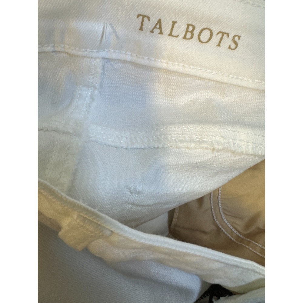 Talbots Signature Ankle Jeans 12P White Cotton Stretch Denim Pants 12 Petite - Picture 6 of 10